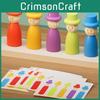 Giocattolo Montessori in Legno per Bambini Piccoli con Figure Espressive per l'Apprendimento Precoce e le Abilità Motorie Fini