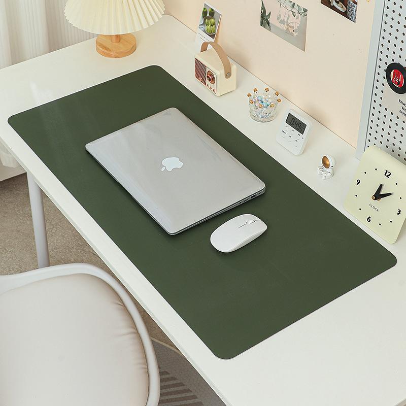 Simple Eye Protection Thickened Locking Edge Mouse Pad Large High-end Dirt-resistant Office Desk Pad Solid Color Waterproof Computer Mat