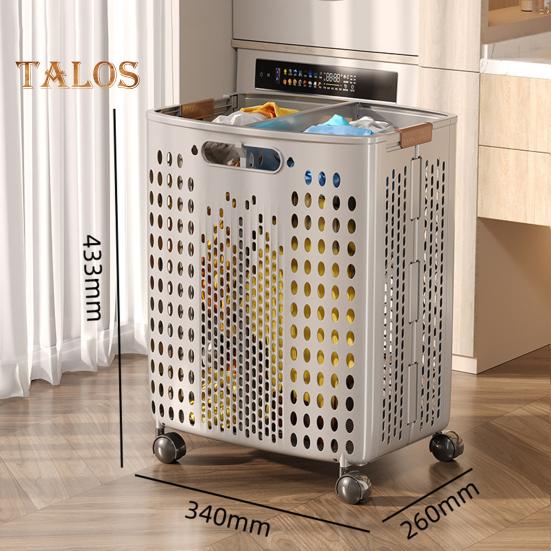 Koš na prádlo s kolečky, velkokapacitní skládací design, úložný koš na kolečka s rukojetí