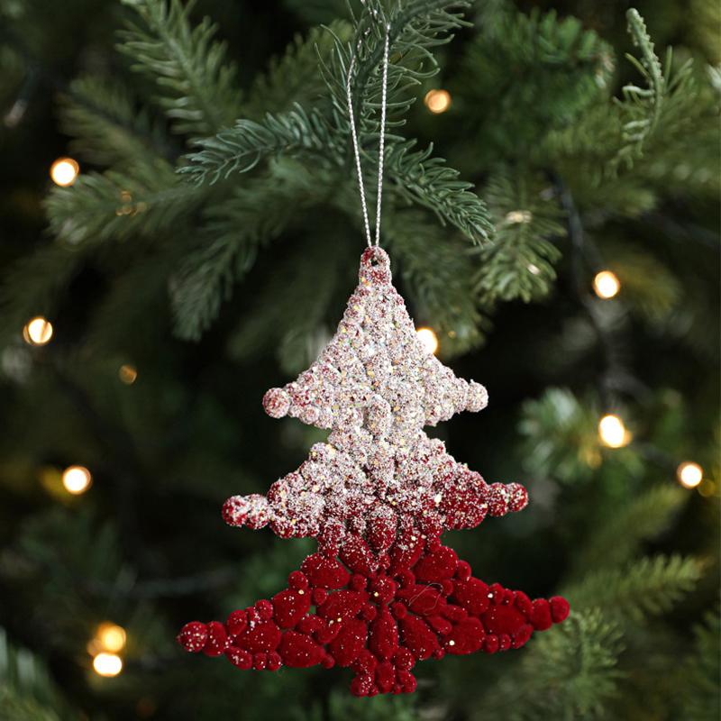 1PC luxurious velvet Christmas decoration easy to hang Christmas decoration exquisite and cute snowflake deer pendant