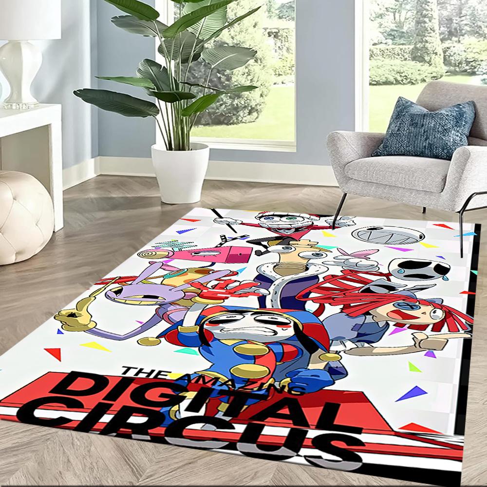 Digital Circus Area Rug Design for Study Room Dormitory Kitchen Living Rooms Anti-slip Rug Decorate Offices