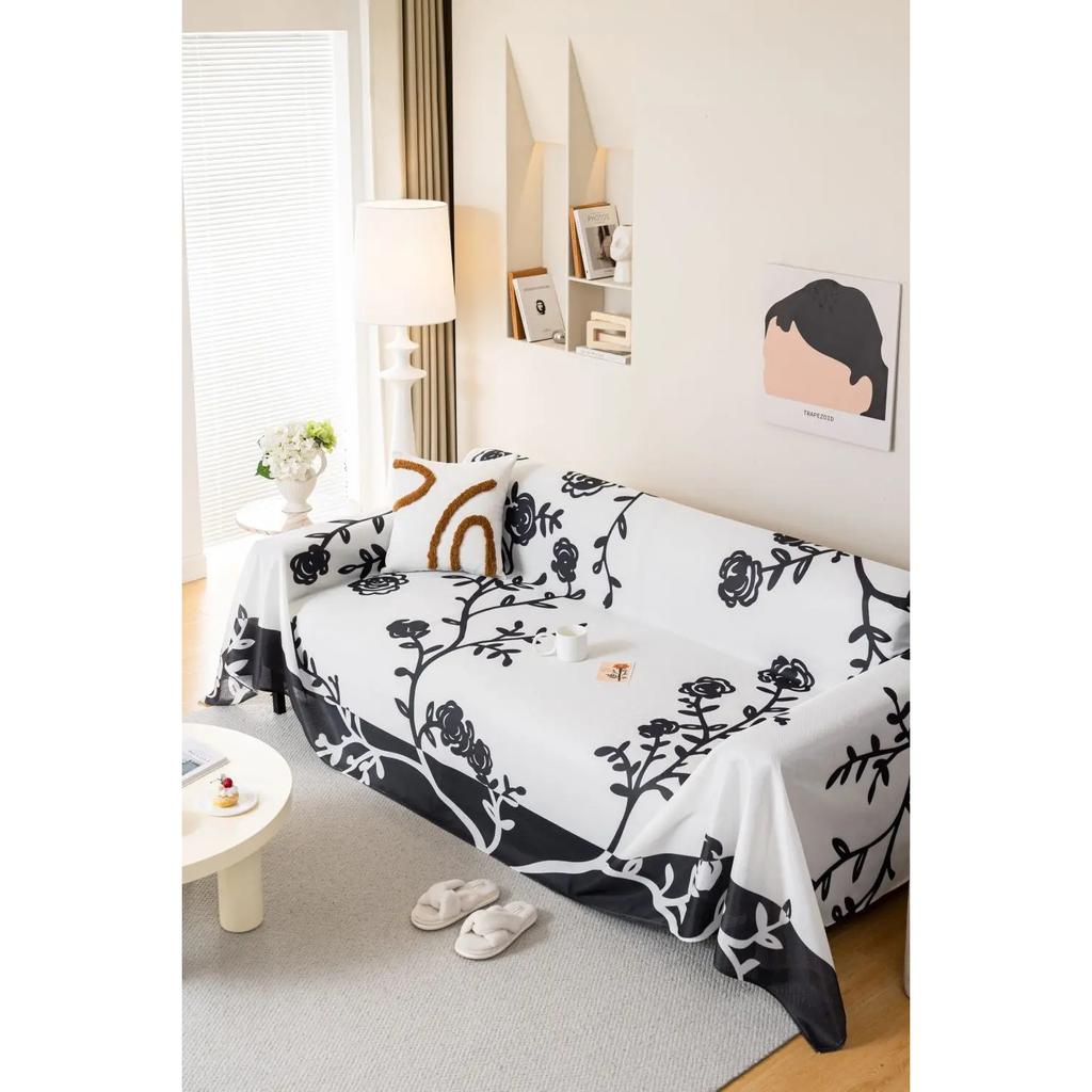 Ice Silk Sofa Cover Throw Blankets Living Room Couple Position  Summer Camping Picnic Flower Blanket Cover Sense of Ice