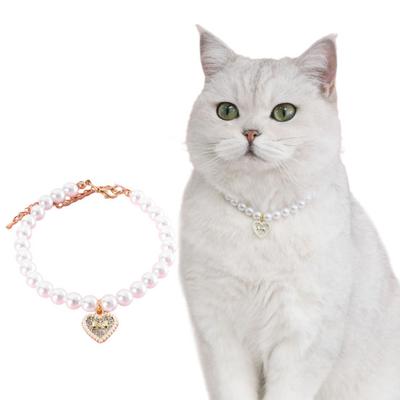 Colar de Gato Yousheng Elegante Chamativo Exquisito Gato de Estimação Cachorro Pingente de Cereja Colar de Pérola Falsa Suprimento para Pet
