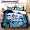 3-teiliges Trauerliebe Das Corpse Bride Muster Bettwäsche-Set Bettbezug-Set beinhaltet Bettbezug & Kissenbezüge, perfekte Ganzjahres-Schlafzimmerdekoration & Geschenk