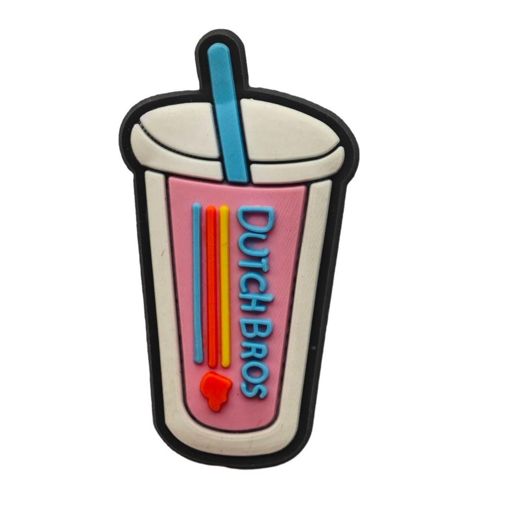 Milk Tea-Themed Cute Cartoon PVC Patch for DIY Shoes and Clothing Decor