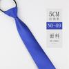 Tie Men'S Zipper Lazy Polyester Silk Jacquard Dress Day Solid Color 5Cm Narrow Edition
