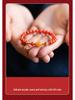 Red Agate & Amber Beaded Bracelet with Ruby Four-Leaf Clover for Women