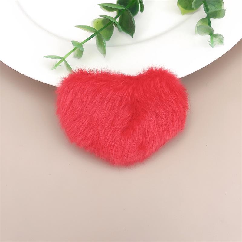 1 Stück Neuer Herbst Winter Herzförmige Fleece Haarspange, Niedliche Bonbonfarbe Liebe Haarspange für Mädchen, Pony-Spange, Haarschmuck