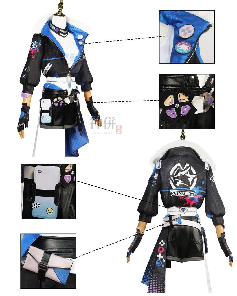 Silver Wolf Cosplay Star Core Star Rail Cosplay Costume for School and Stage Performances Wolf Wig Size [Excellent Product] Wig, Hunter Collapse