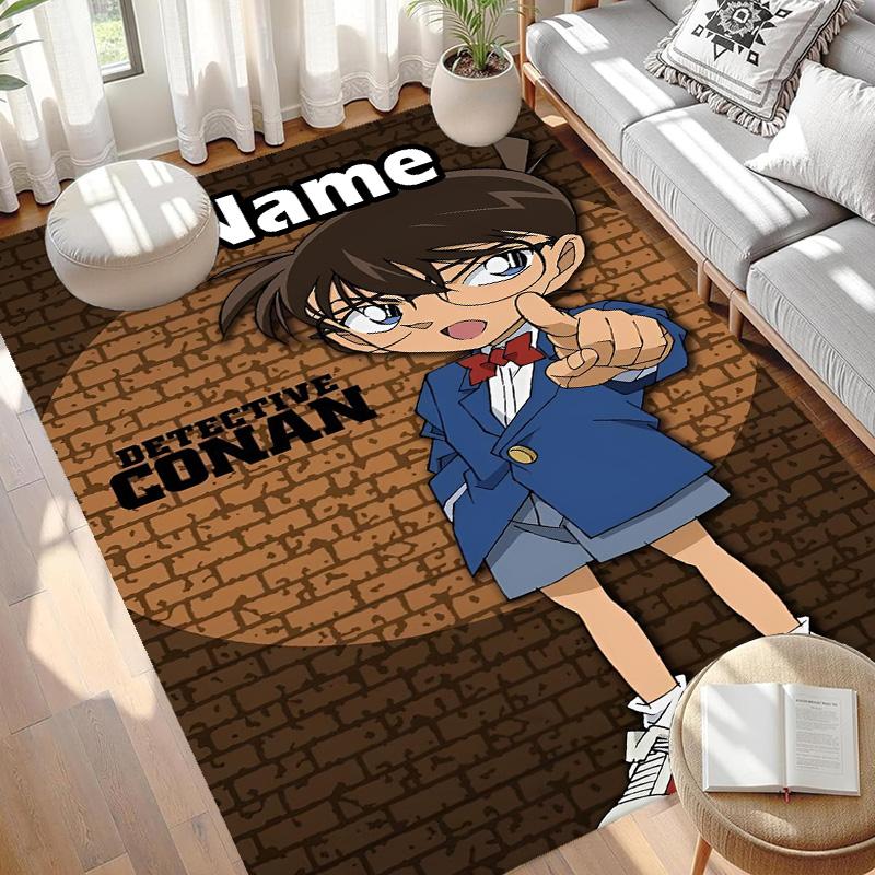 Benutzerdefinierter Name Personalisierter Detective Conan Druck Teppich, Vielseitiger Heimdekor Teppich, für Spielzimmer, Wohnung, Balkon, Eingangsbereich, Flur Geschenk