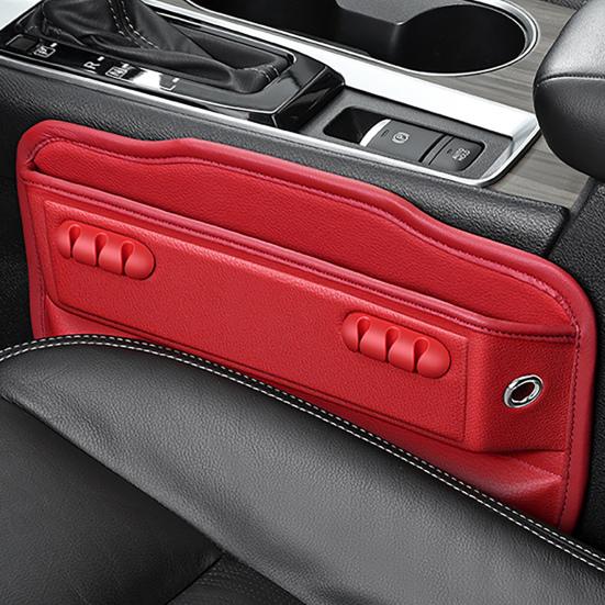 Faux Leather Car Seat Gap Filler Center Console Seam Organizer Storage Box Plug-In Vehicles