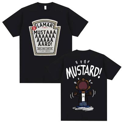 Rapper Kendrick Lamar Mustard Album Graphic Cotton Shirt Men Retro 2026 New Summer Hip Hop Unisex Short Sleeve Tshirt Fan Gifts