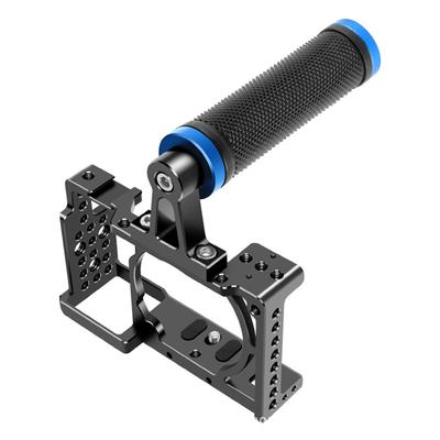 Camera Cage Aluminum Alloy Camera Video Cage with Top Handle Cold Shoe Mount 1/4 Inch & 3/8 Inch