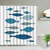 Cortinas de Chuveiro Peixe Tubarão Desenhos Coloridos Vida Marinha Banheiro Infantil Decoração de Casa Conjunto de Cortinas de Tecido Telas de Banho Impermeáveis