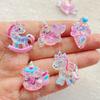 10PCS New Cartoon Colored Unicorn Horse, Ice Cream Flat Back Cabochon Stone Scrapbook DIY Decor Figurines Crafts Accessories