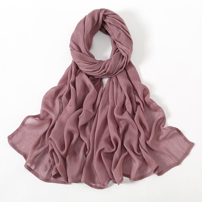 Autumn new solid color hot-selling Malay Indonesian cotton headscarf, monochrome wide-brimmed thin Modal breathable scarf