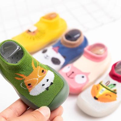 Kinder Anti-slip Schuhe Neugeborenen Baby Kleinkind Baumwolle Nicht-slip Boden Socken Infant Jungen Gummi Sohle Cartoon Innen turnschuhe