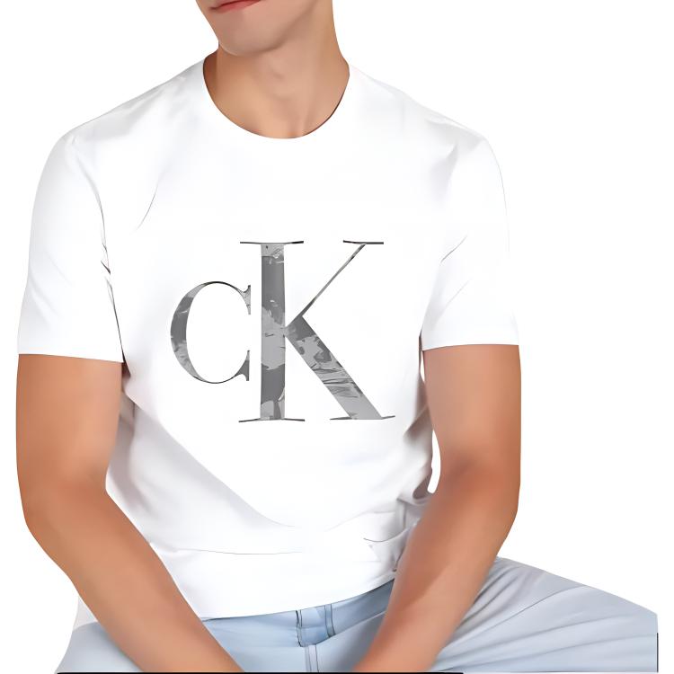Calvin Klein Ss23 Reissue 90 Series Letter Print Crew Neck Short Sleeve T-Shirt Men T-Shirts White 40IC808-540