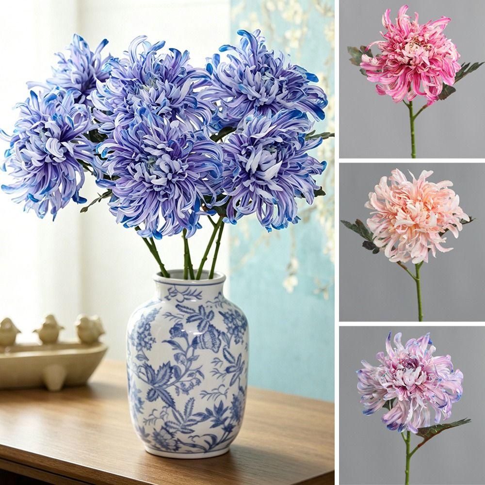 Multicolor Chrysanthemum Artificial Flower Silk Petals Decorative Flower Event Supplies