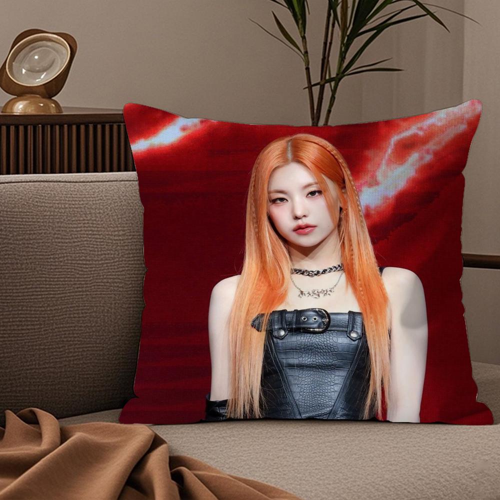 Hot singer IITZY YYeji Pillow Case Silky elegant Comfort Sofa Bed Invisible zipper