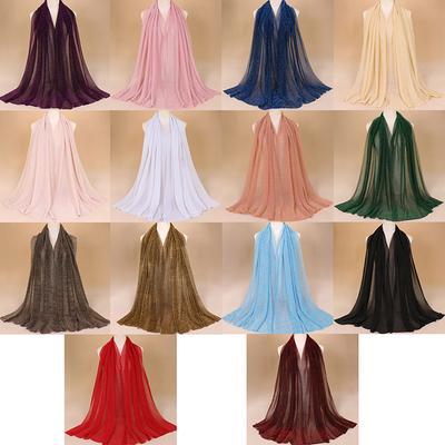 Glitter Scarf Women Muslim Shimmer Hijab Crinkle Shiny Shawl Islamic Headscarf