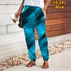 Women Abstract Printing Pants Lace Up Elastic Waist Loose  Trousers Casual Long Pants Trousers with Pockets