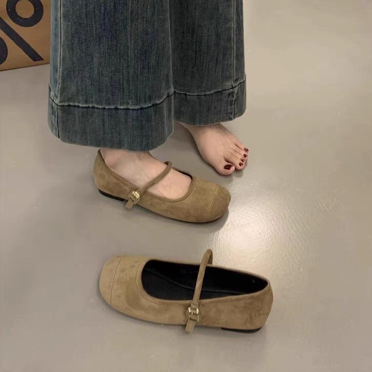 Sanft passender Rock Birkenstocks Frühjahr neue flache runde Mary-Jane-Schuhe Pendler-Temperament einzelne Schuhe