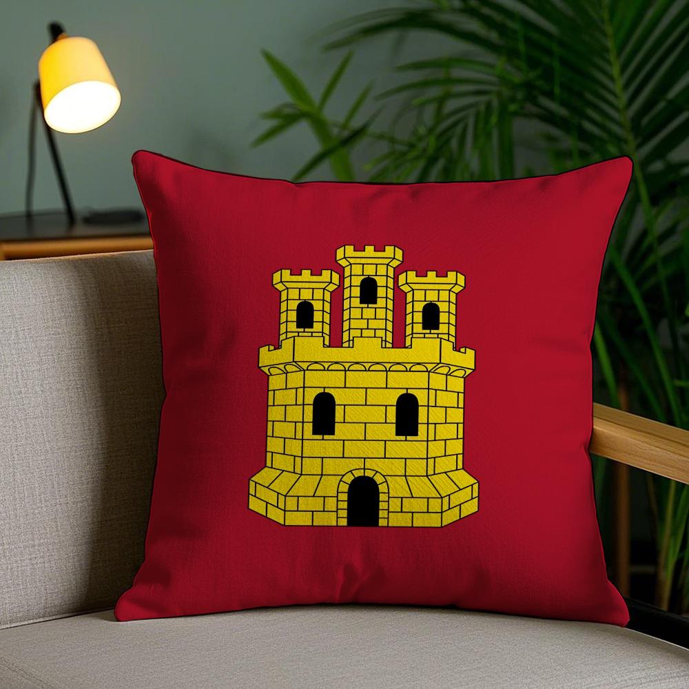 Castile La Mancha Spain Cushion Cover Soft Short Plush Double-Sided Printing Home Decor Machine Washable Pillow Case Gift