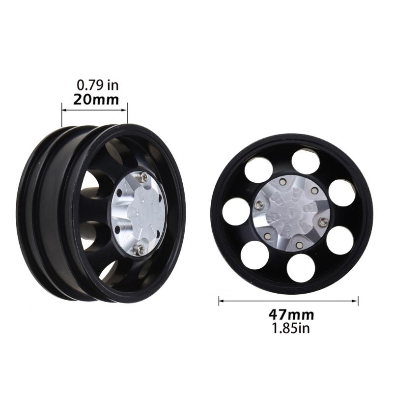1Set/2Pieces RC Front heel for Rim Aluminum Alloy Beadlock heel Hub Heavy Duty Bearing Spare Part for 1:14 Tamiya ac