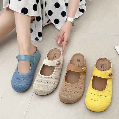 Versatile Summer Cool Slippers Korean Version 2025 Comfortable Outer Wear New Breathable Casual Vacation Bag Head Half Slippers Women