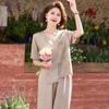 Women's Summer Short-Sleeve Top & Pants Set