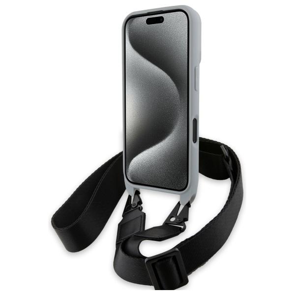 Bmw Bmhcp16S23Psccg Iphone 16 6.1       Szary/Grey Hardcase M Edition Carbon Stripe & Strap