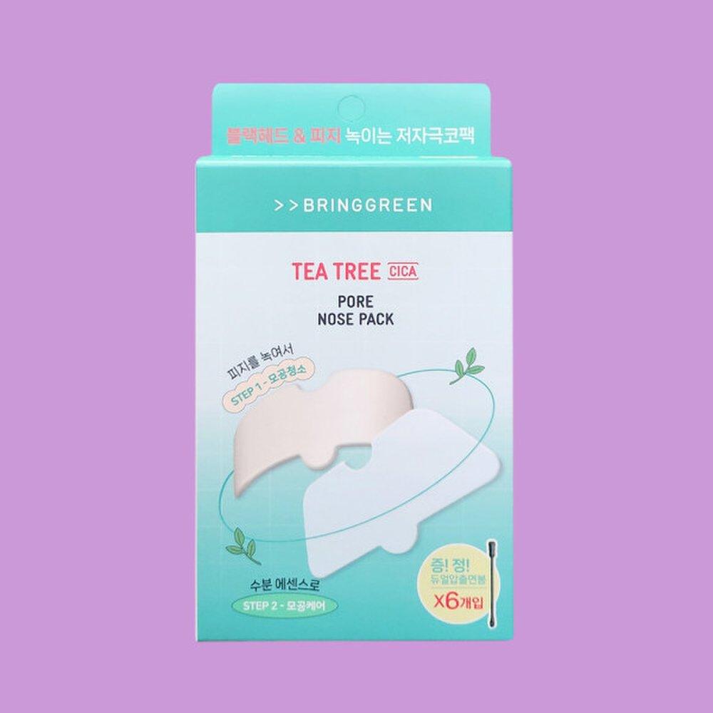 BRING GREEN Pack nez Tea Tree Cica Pore, 3 packs, 1 pack