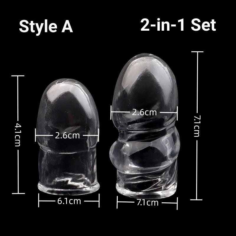 Delayed Ejaculation Adult Sexual Products Desensitized Particles, Glans Covering, Penis Enlargement and Thickening 2 Pcs