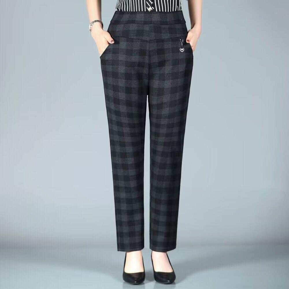 Plus Size Autumn Spring Women Trousers Oversize Elastic High Waist Loose Casual Pants Middle-aged Female Stretch Pants