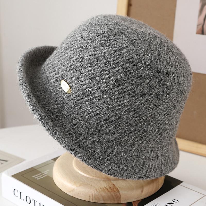 New Niche Flanged Brim Fashion Temperament Sense Versatile Comfortable Bucket Hat Elegant High Sense Basin Hat