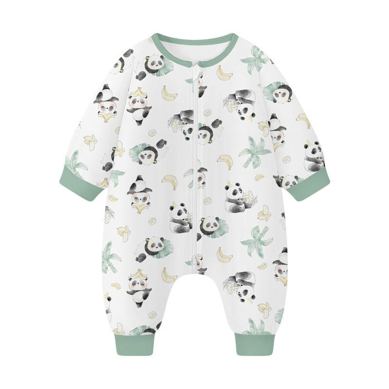 Baby Cotton Sleepsuit With Legs Separated Warm Pajamas Toddlers Fall Winter Unisex Home Wear