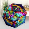 1pc Colorful Butterfly Mandala Umbrella with Plastic Handle,Suitable for All Seasons Home Travel Outdoor UmbrellaB1624