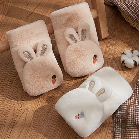 

Мультяшные перчатки, полезные для кожи, можно стирать, женские зимние теплые плюшевые перчатки с кроликом для девочек