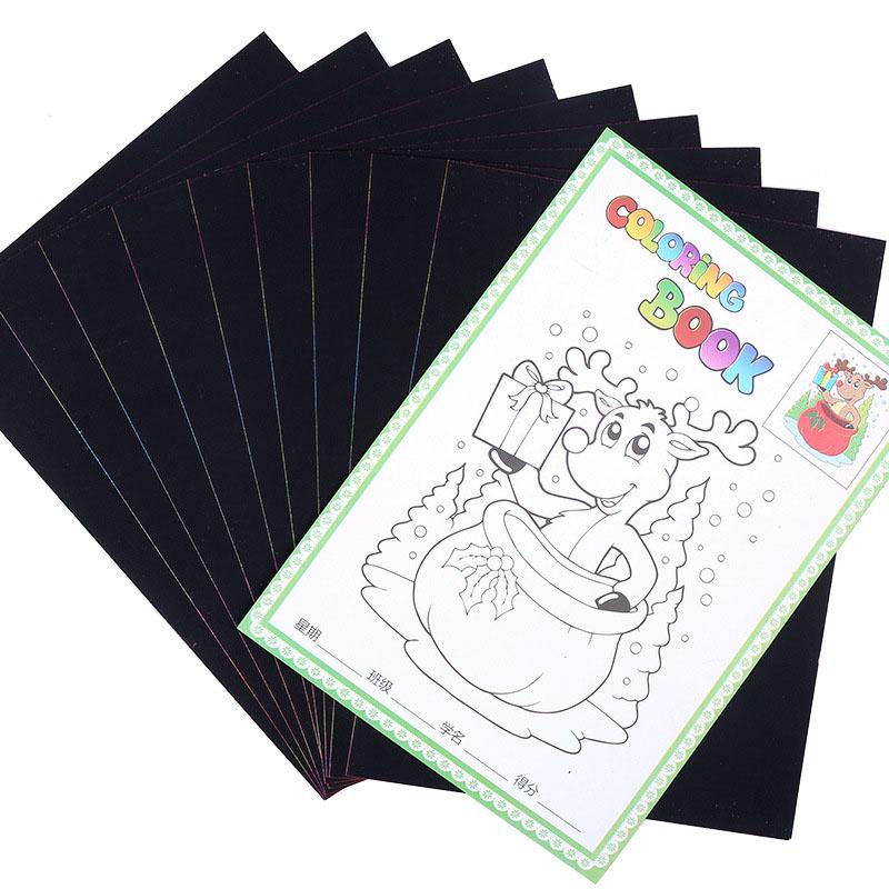 10/20PCS Colorful Scratch Paper 16K Rainbow Multi-function Scratch/Watercolor Painting Art Classroom Painting Teaching Tools TMZ