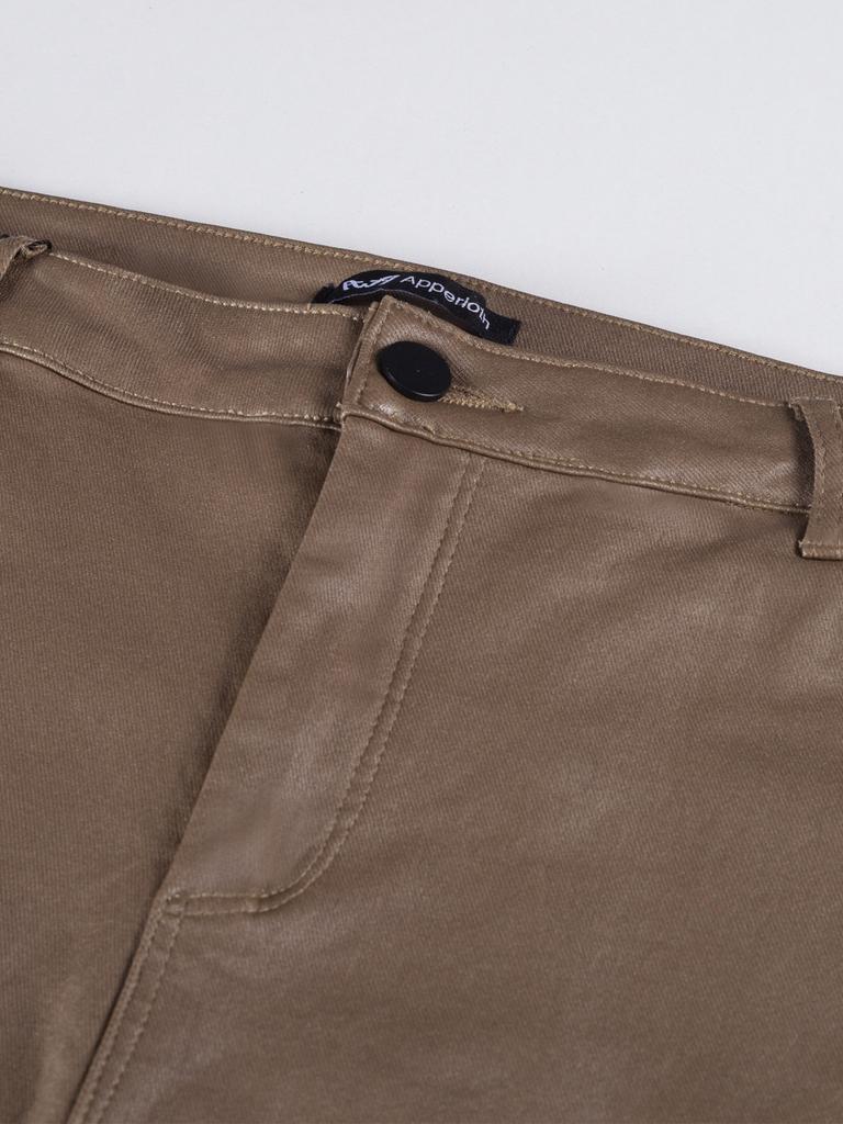 Rose Beauty A Winter Warm Women Pants High Waist Thermal Lined PU Leather Skinny Cropped Trousers