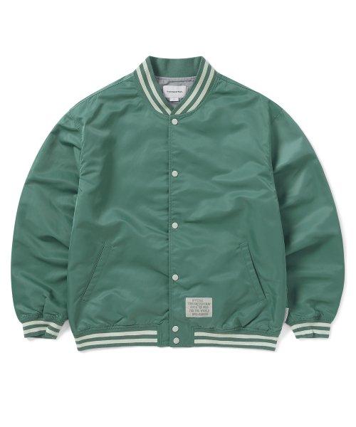 Thisisneverthat Satin Varsity Jacket Green S