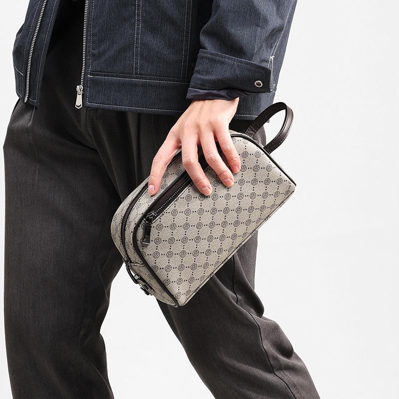 Herren Geldbörsen Retro PU-Leder Münzbörse Luxus Business Handtaschen Vintage Handgelenktasche Handy Taschen Einfarbige Aufbewahrungstaschen