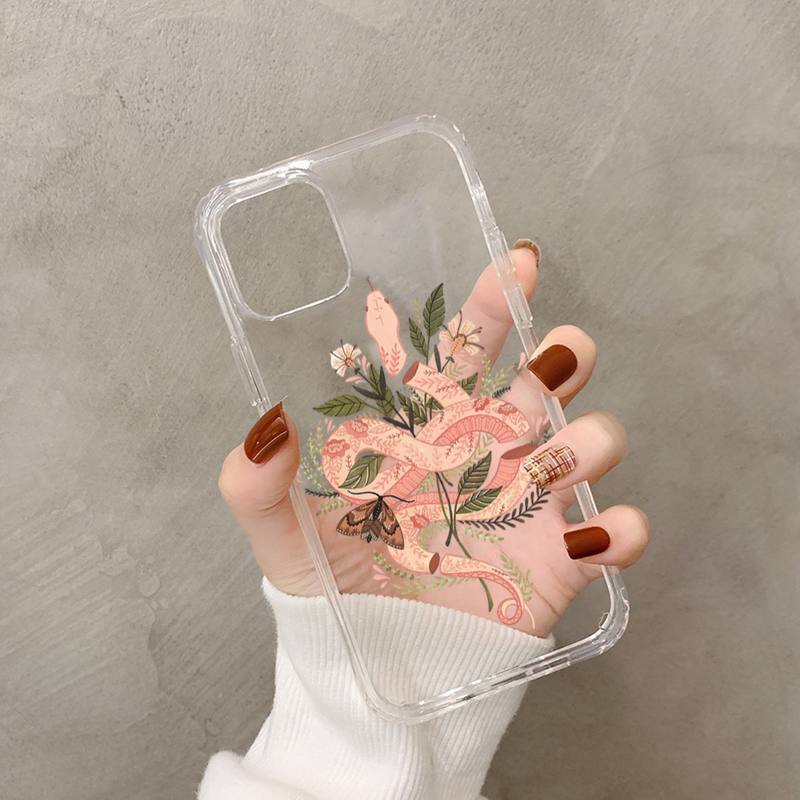 Snake Flower Snake Painting Phone Case for iPhone 11 12 13 Mini Pro XS MAX 8 7 6 6S Plus X 5S SE 2020 XR Case