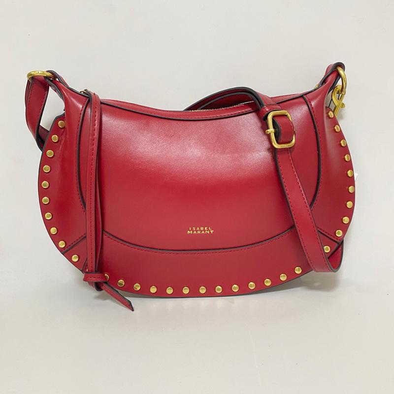 Французская Ретро заклепка Классическая Полумесяц Кожаная Сумка через плечо Сумка