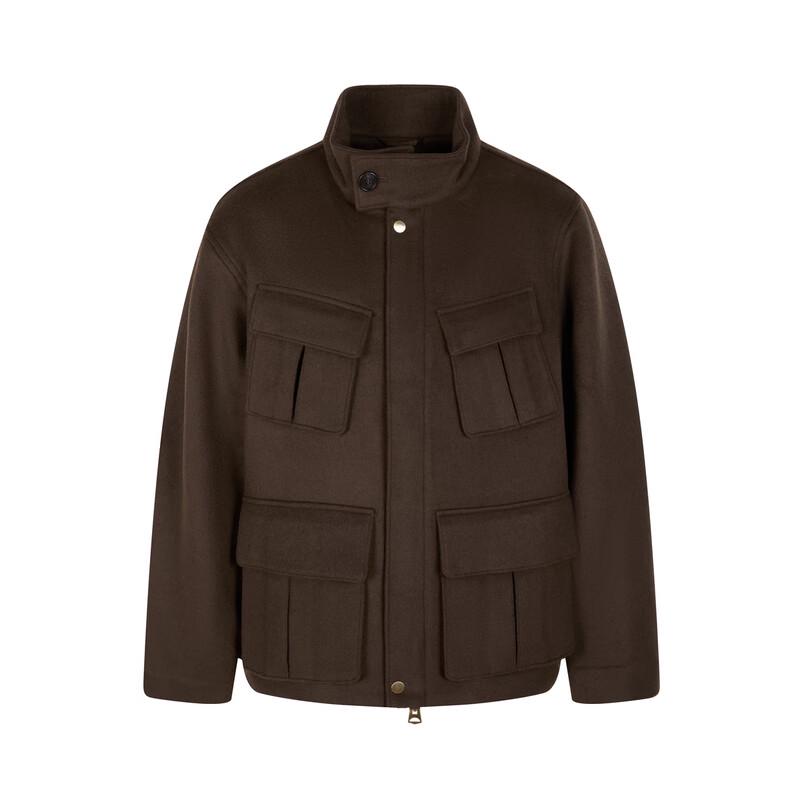 CROQUIS Men's 2024 Winter H-Shape Wool Blend Coat