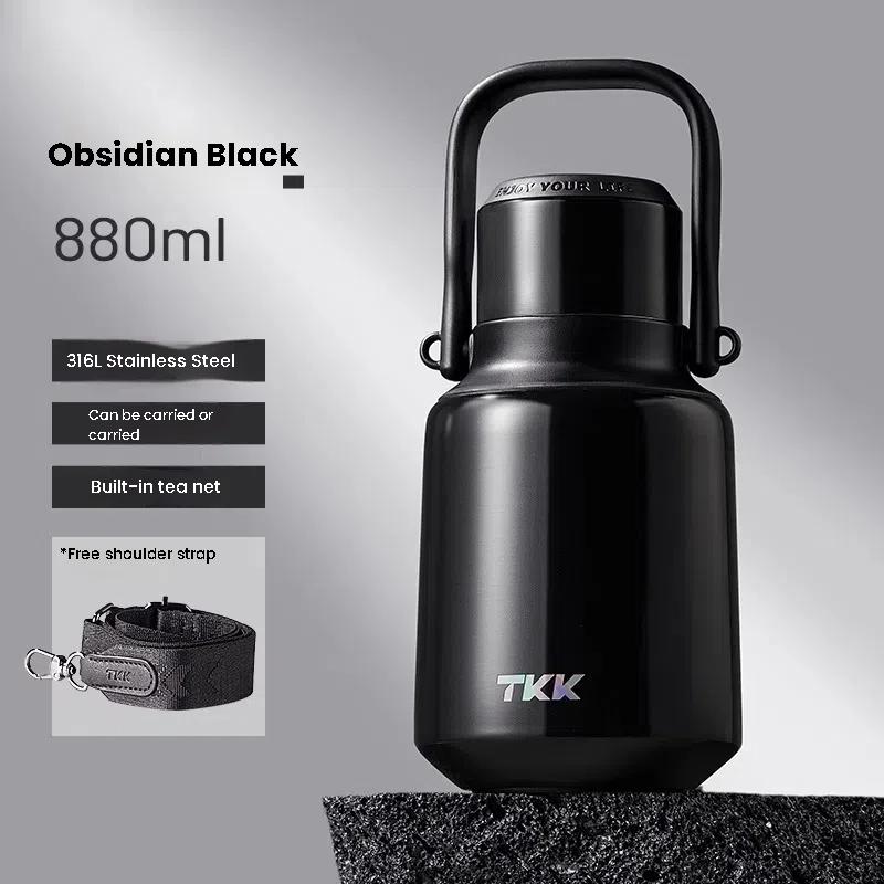 Tkk Camping Cycling Hiking Sports Water Bottle 800ml Stainless Steel Insulated Coffee Cup Baby Milk Making Outdoor Water Bottle чёрный