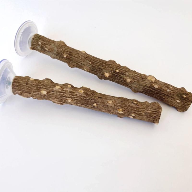 2PCS Bird Perch Stand With Strong Suction Cup For Parrots And Small Bird Indoor Training Exercise Enrichment Accessory