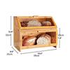 Boîte à pain en bambou à double compartiment et organisateurs de collations Portables pour le stockage de boulangerie et l'utilisation de fournitures de cuisine