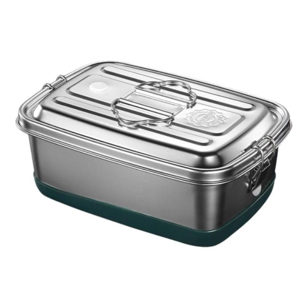 Stainless Steel Lunch Box Interlayer Divided Food Storage Container Sealed with Handle Microwave Oven Lunch Box Camping